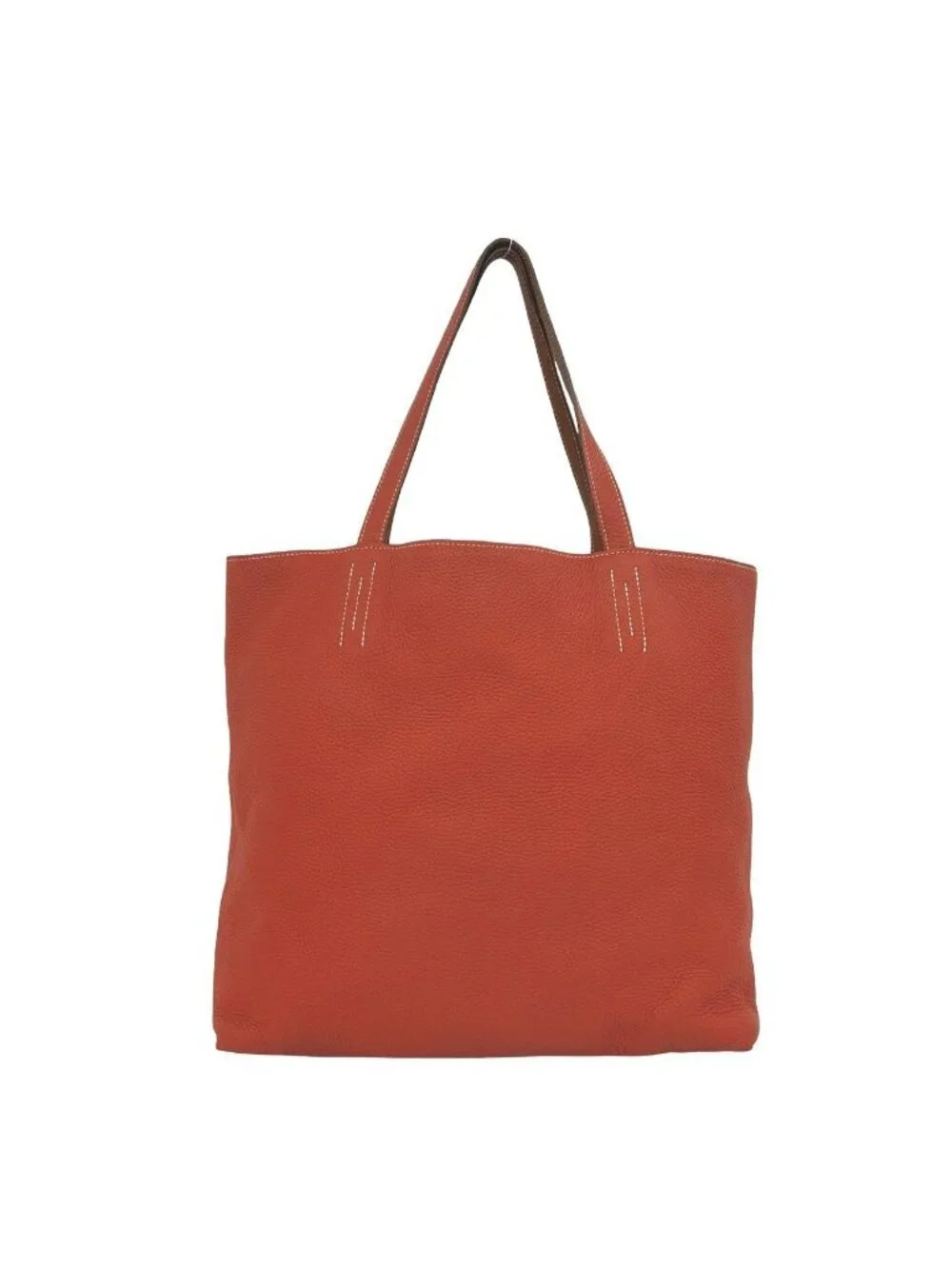 Hermes Double Sens 45 Taurillon Clemence Leather Tote Rose Jaipur Gold